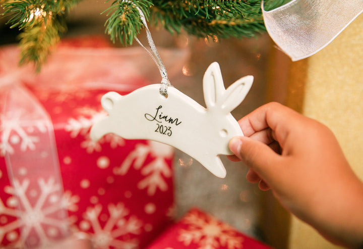 Bunny Ornament,  Personalized Baby's First Christmas 2025