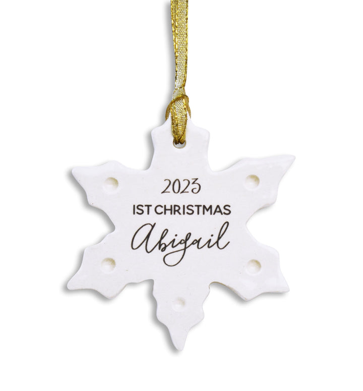 Snowflake Ornament,  Personalized Baby's First Christmas 2025