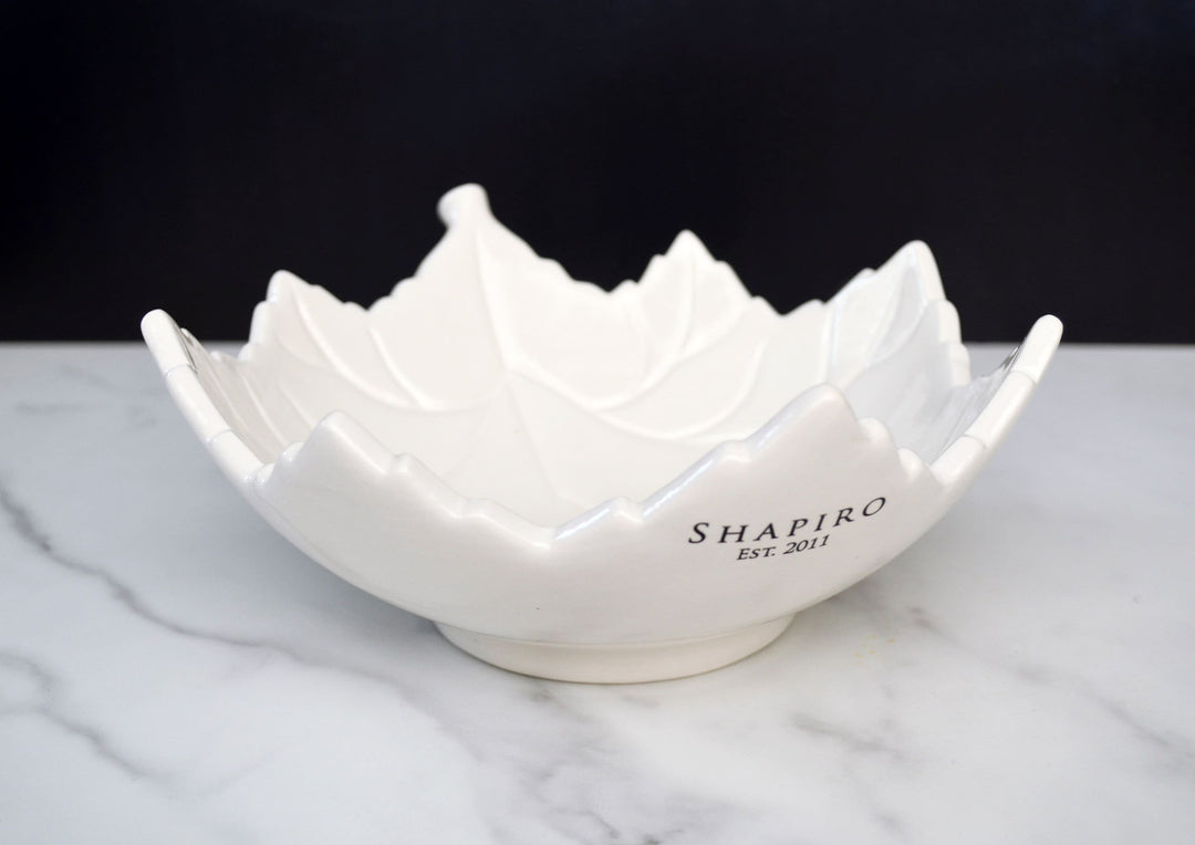 Ceramic Leaf Serving Bowl With Name and Wedding Date