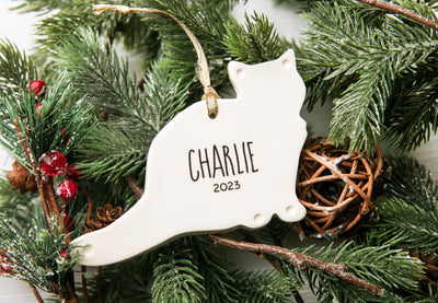 Cat Christmas Ornament - Custom Ornament with Name