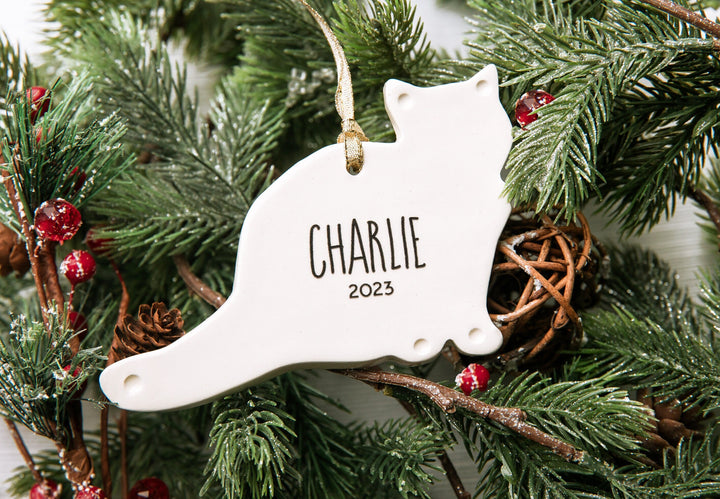 Cat Christmas Ornament - Custom Ornament with Name