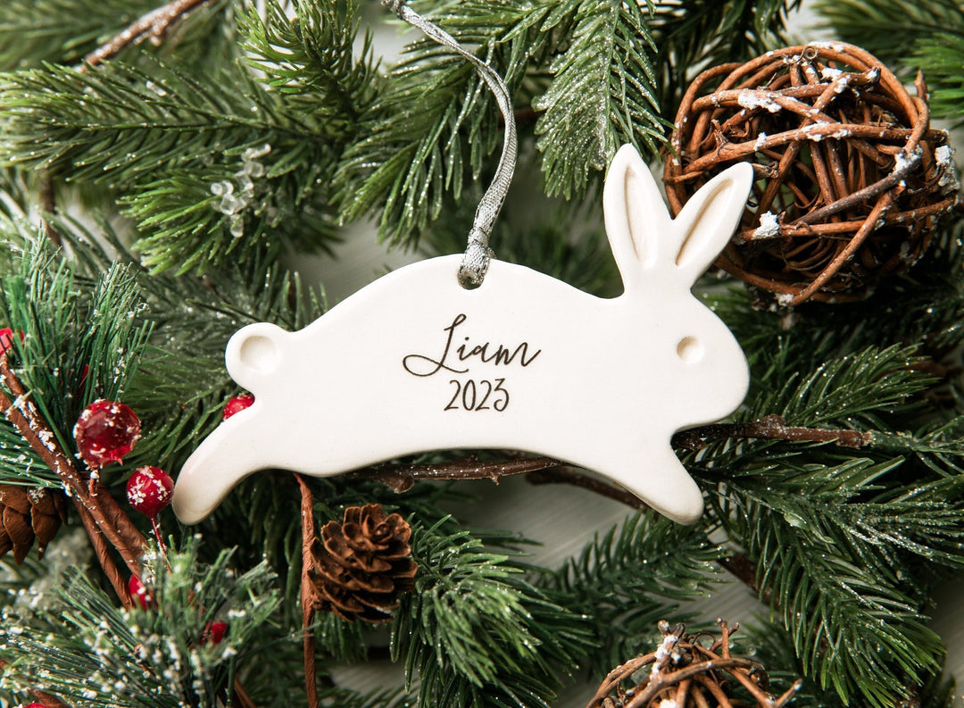 Bunny Ornament,  Personalized Baby's First Christmas 2025