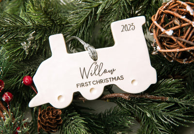 Train Ornament, Personalized Baby's First Christmas 2023