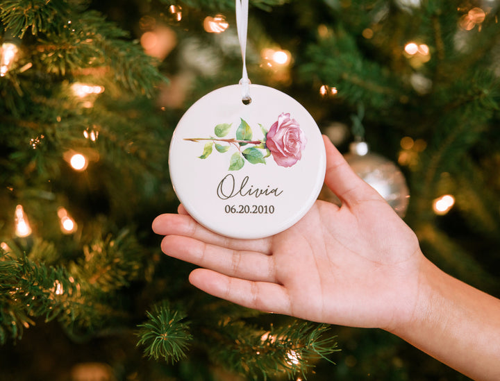 Birth Flower Christmas Ornament, Birth Month Flower Ornament 2024