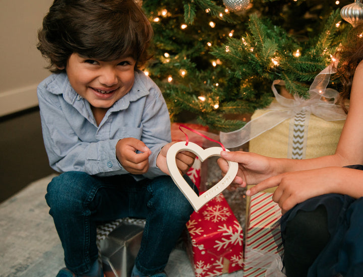 First Christmas Ornament 2025 - Personalized Family Heart