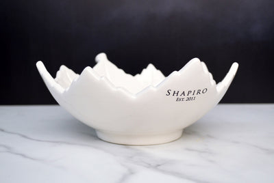 Ceramic Leaf Serving Bowl With Name and Wedding Date