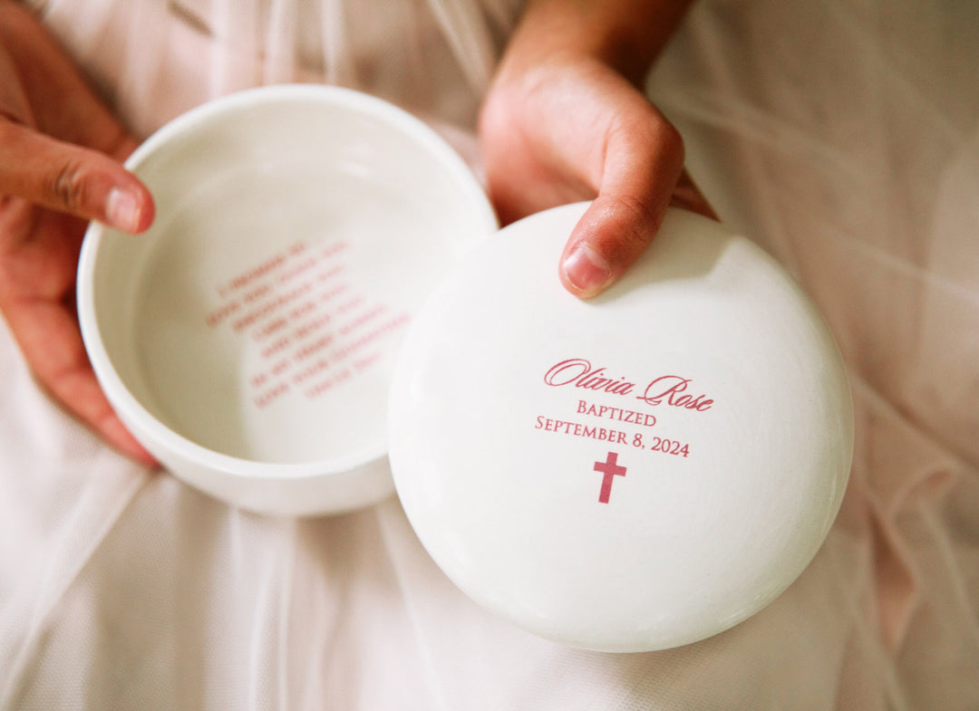 Godchild Gift, Personalized Baptism Gift - Round Keepsake Box -  I promise to...