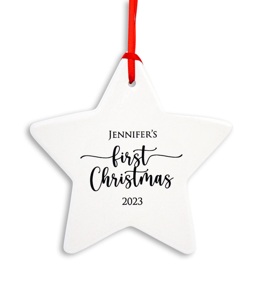 Personalized Star Ornament, Baby's First Christmas Ornament 2025