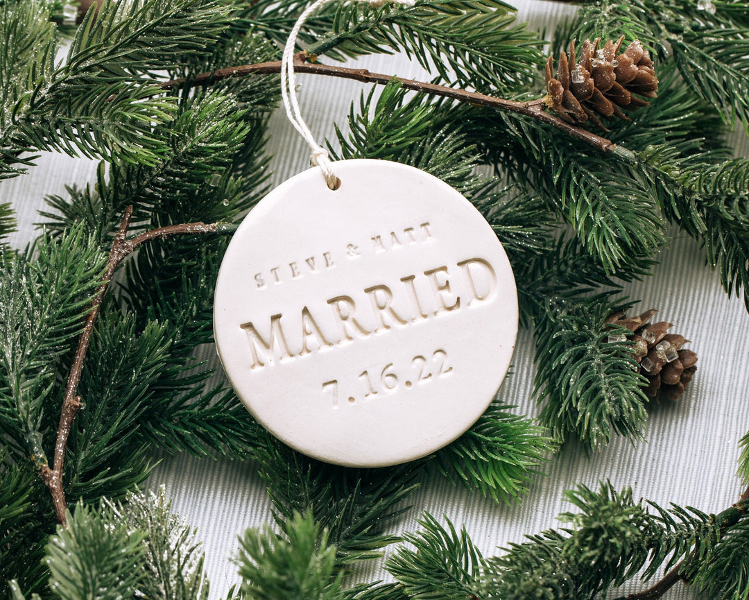 Personalized Gay Couples Ornament - Custom Married Ornament