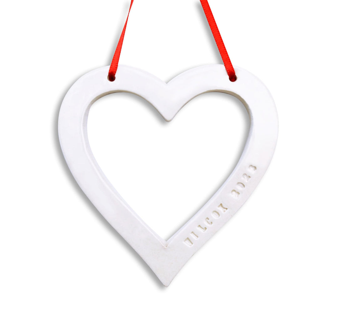 First Christmas Ornament 2025 - Personalized Family Heart