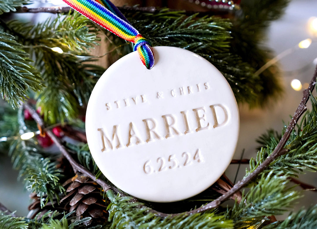 Personalized Gay Couples Ornament - Custom Married Ornament