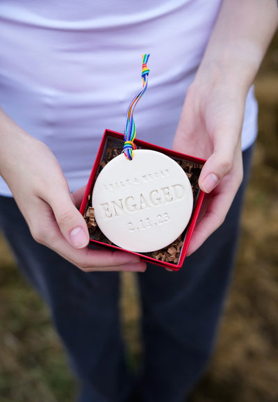 Personalized Gay Couples Ornament - Custom Engaged Ornament