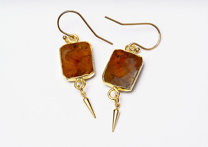 Natural Citrine Earrings, November Birthstone Earrings, Gift for Her, Citrine Jewelry Set, Handmade Jewelry, Gemstone Earrings