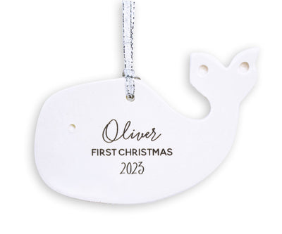Whale Ornament, Personalized Baby's First Christmas Ornament