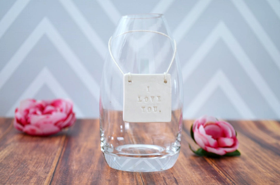 Bud Vase - I Love You - Gift - Glass