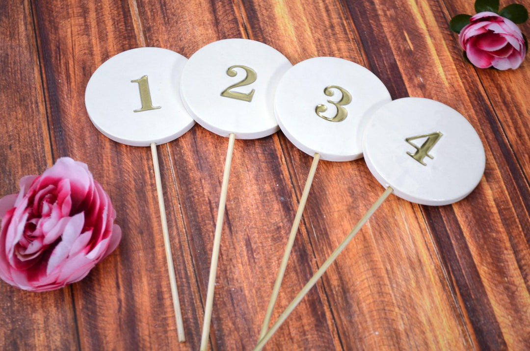 Wedding Table Numbers in Gold, Silver, or Black