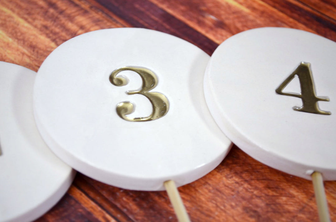 Wedding Table Numbers in Gold, Silver, or Black