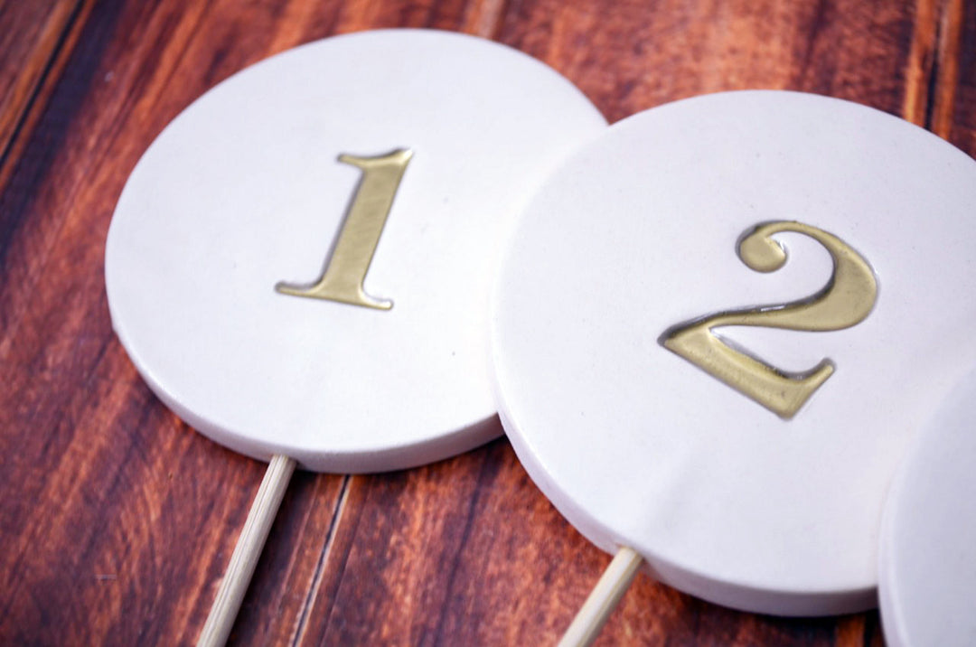 Wedding Table Numbers in Gold, Silver, or Black