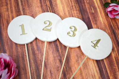Wedding Table Numbers in Gold, Silver, or Black
