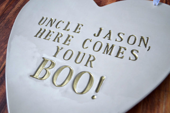 Personalized Heart Wedding Sign - Here Comes Your Boo - Photo Prop or Sign to Carry Down the Aisle