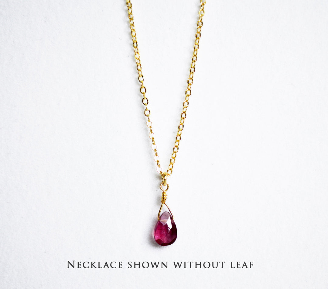 Dainty Personalized Garnet Necklace, January Birthstone