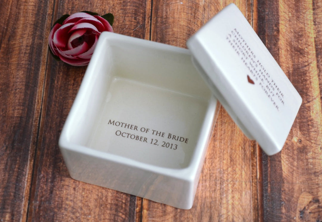 Unique Mother of the Bride Gift - Deep Square Keepsake Box