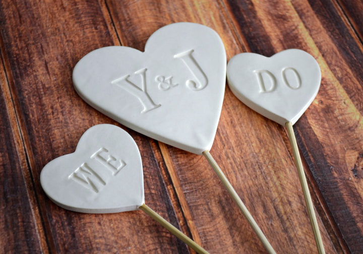 PERSONALIZED Heart Wedding Cake Topper with Initials