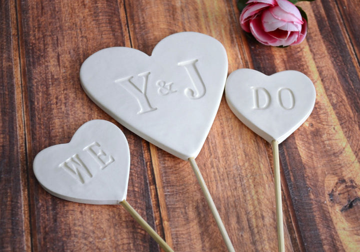 PERSONALIZED Heart Wedding Cake Topper with Initials