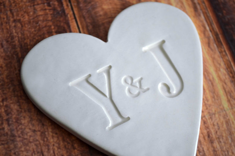 PERSONALIZED Heart Wedding Cake Topper with Initals