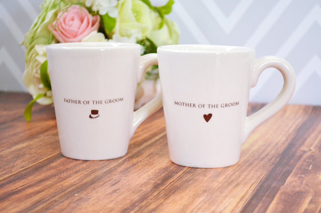 Mother of the Bride or Groom Gift, Father of the Bride or Groom Gift, Parent Wedding Gift - Individual or Set of Coffee Mugs