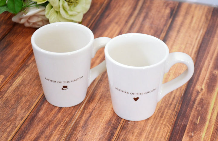 Mother of the Bride or Groom Gift, Father of the Bride or Groom Gift, Parent Wedding Gift - Individual or Set of Coffee Mugs