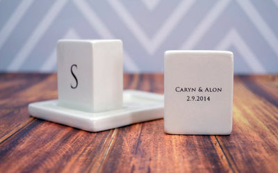 Personalized Salt and Pepper Shakers -Bridal or House Warming Gift