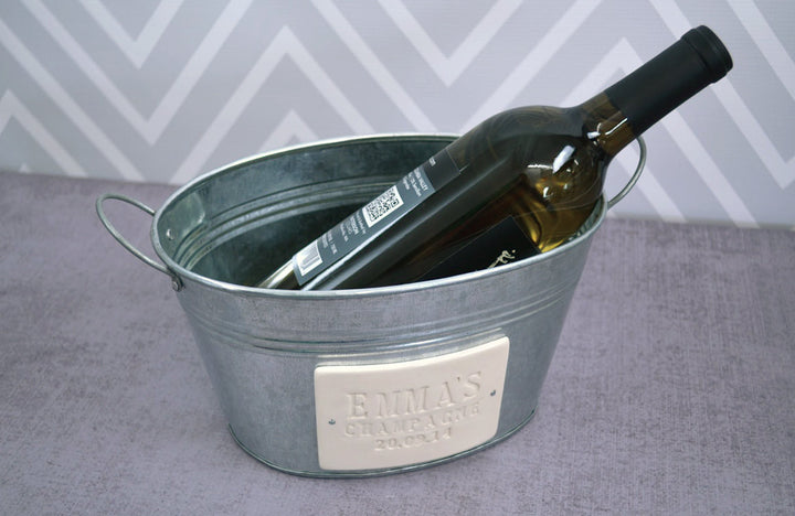 Personalized Birthday Gift or House Warming Gift  - Champagne Bucket with First Name and Date