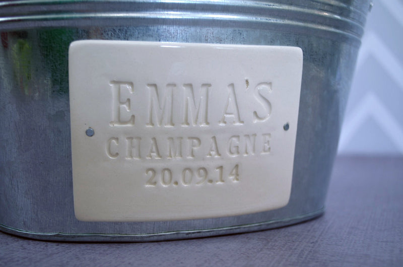 Personalized Birthday Gift or House Warming Gift  - Champagne Bucket with First Name and Date