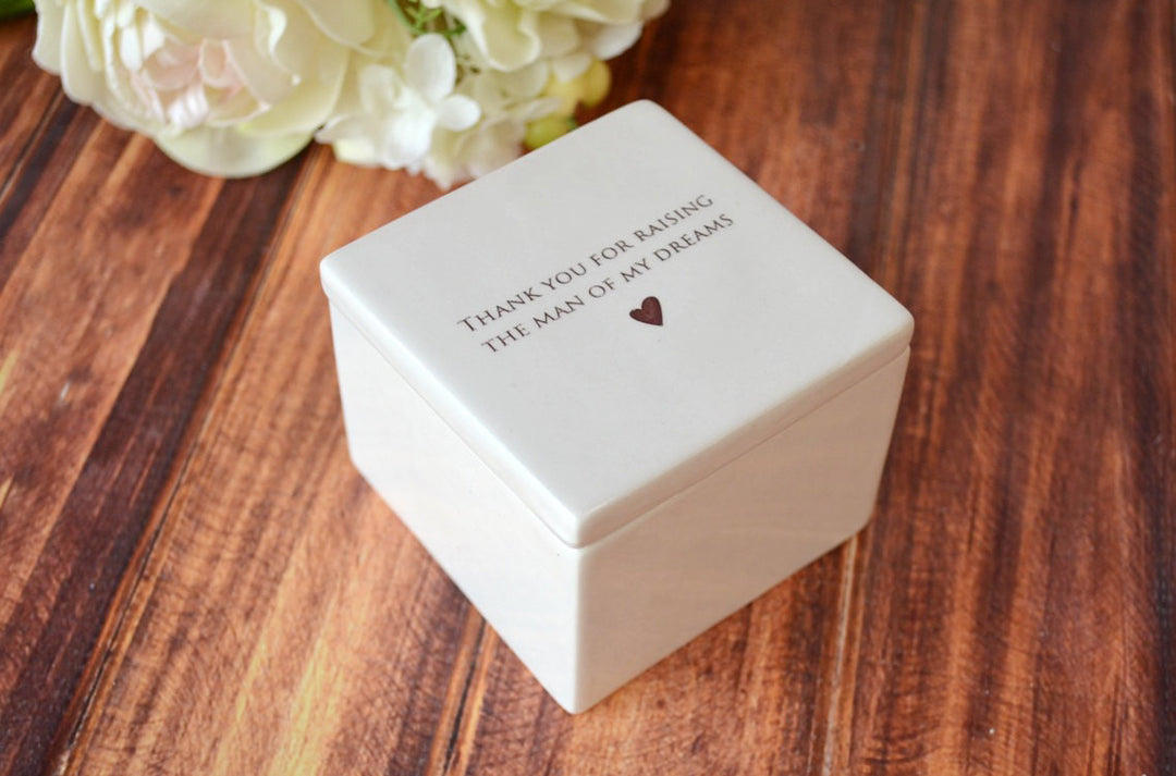 Unique Mother of the Groom Gift - ADD CUSTOM TEXT - Deep Square Keepsake Box