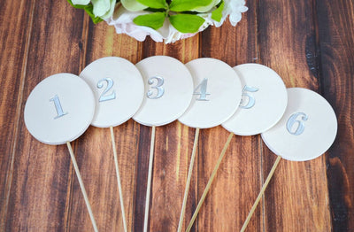 Wedding Table Numbers in Gold, Silver, or Black