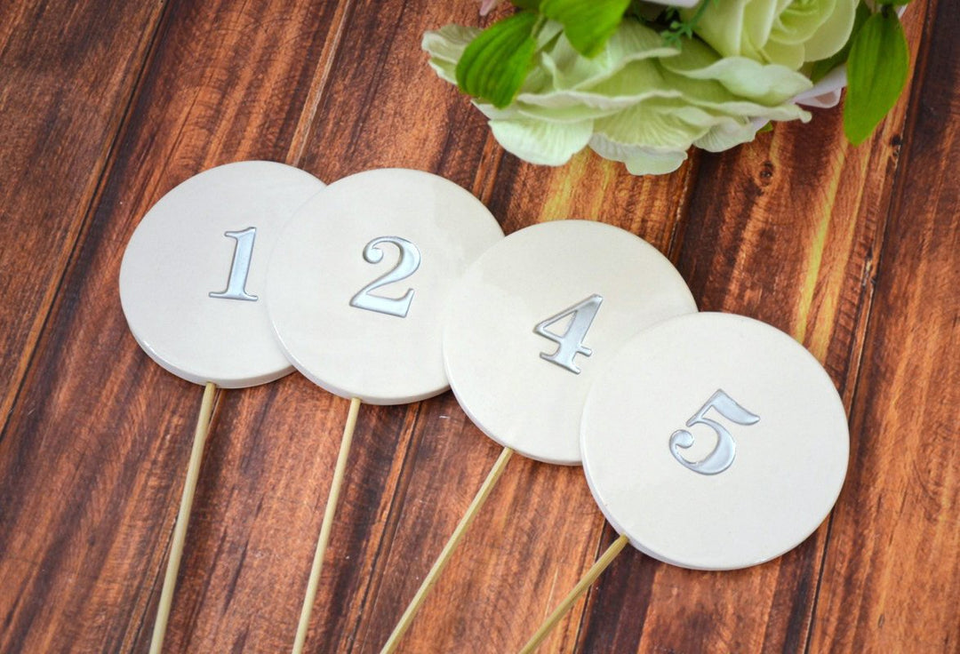 Wedding Table Numbers in Gold, Silver, or Black