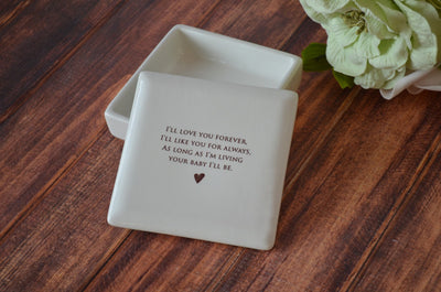 Unique Mother of the Bride Gift - Square Keepsake Box - As Long as I'm Living Your Baby I'll Be