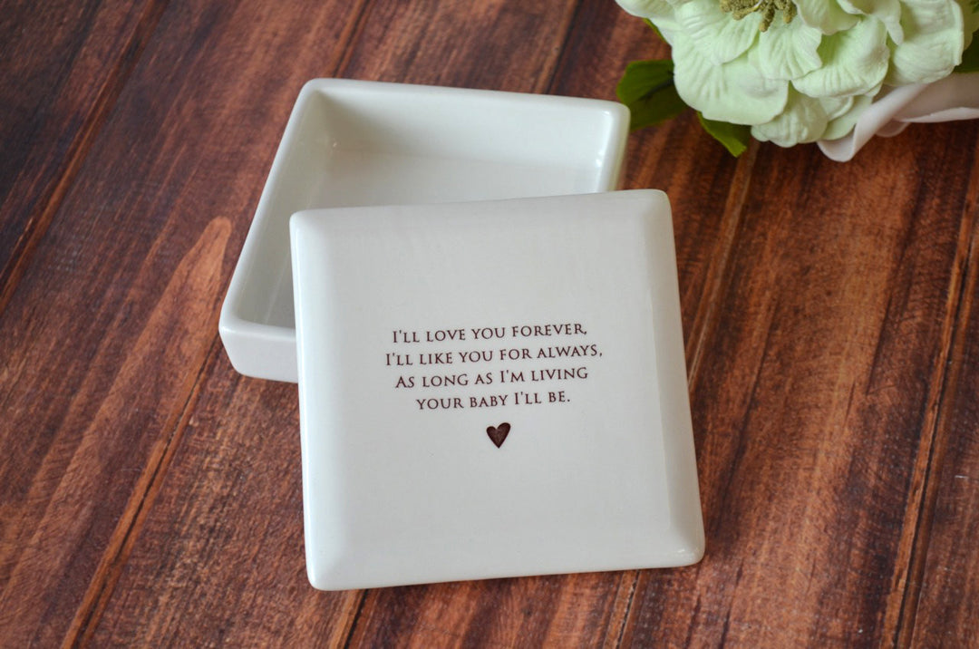 Unique Mother of the Bride Gift - Square Keepsake Box - As Long as I'm Living Your Baby I'll Be