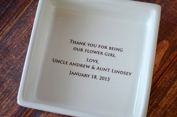 Unique Flower Girl Gift - Square Keepsake Box