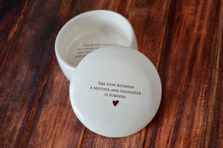 The Love Between a Mother and Daughter is Forever - Add Custom Text - Round Keepsake Box