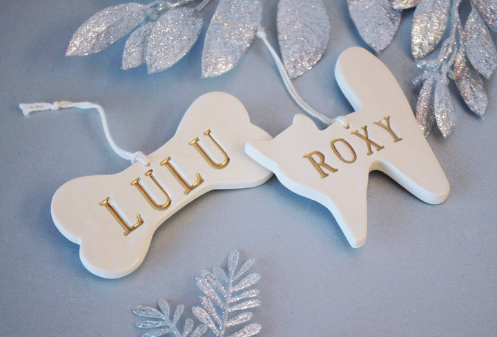 Personalized Dog and Cat Christmas Ornament with Name