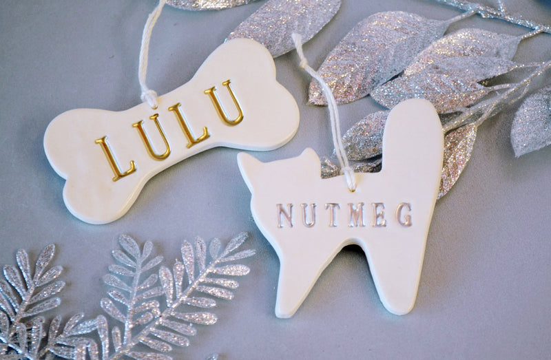 Personalized Dog and Cat Christmas Ornament with Name