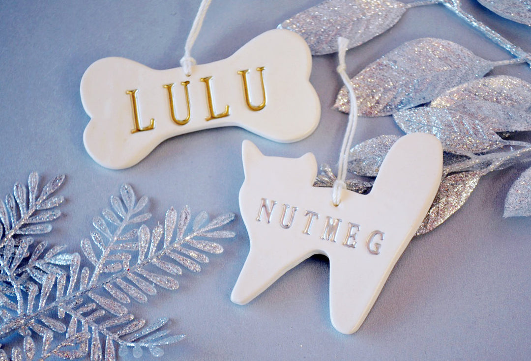 Personalized Dog and Cat Christmas Ornament with Name