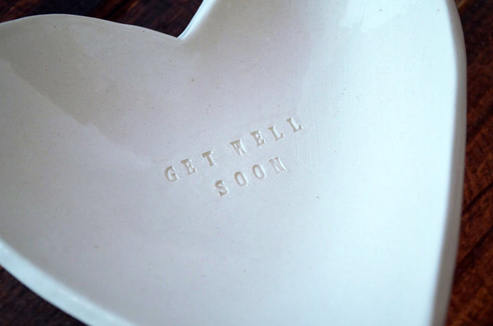 Get Well Soon Heart Shaped Bowl - READY TO SHIP