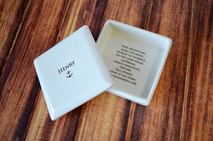 Personalized Baptism Gift or First Communion Gift - Square Keepsake Box