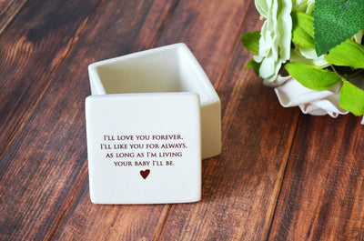 Unique Mother of the Bride Gift - As Long as I'm Living Your Baby I'll Be - Deep Square Keepsake Box