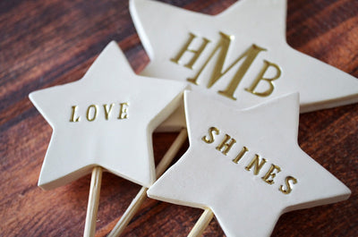 PERSONALIZED Love Shines - Star Wedding Cake Topper