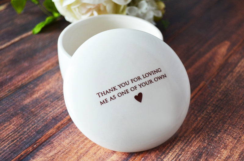 Unique StepMother of the Bride or Groom Gift - Keepsake Box - Thank you for loving me as one of your own - Add Custom Text