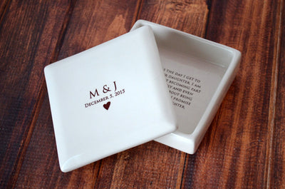 Unique Mother of the Bride Gift From the Groom - Square Keepsake Box